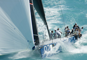 Italian-flagged Azzurra, helmed by Guillermo Parada, sails in the 2017 race, placing third after four of 10 scheduled races. 